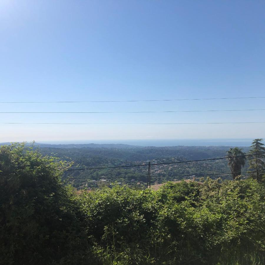 Aux Balcons du Riou avec vue mer 180 degrés Vence Exterior foto